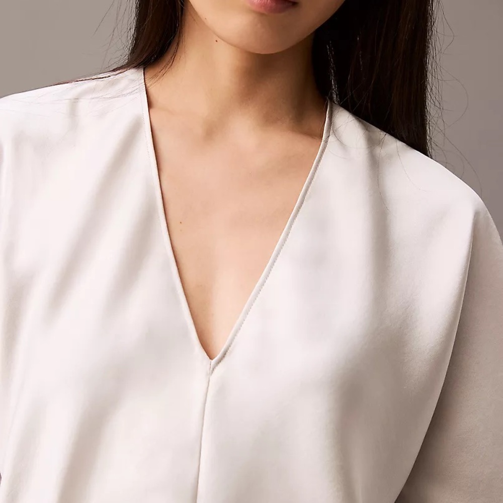 Satin V-Neck Blouse - Picture 5 of 12